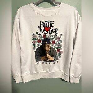 tupac poetic justice crewneck 🤍🌹
love loyalty unity graphic